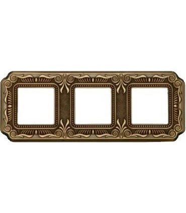 Рамка на 3 поста гор/верт FEDE TOSCANA FIRENZE, bright patina FD01363PB