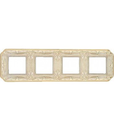 Рамка на 4 поста гор/верт FEDE TOSCANA FIRENZE, gold white patina FD01364OP