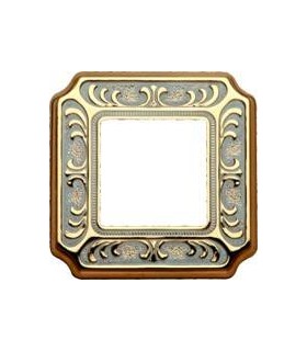 Рамка на 1 пост гор/верт FEDE TOSCANA SIENA, gold white patina FD01351OP