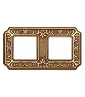 Рамка на 2 поста гор/верт FEDE TOSCANA SIENA, bright gold FD01352OB