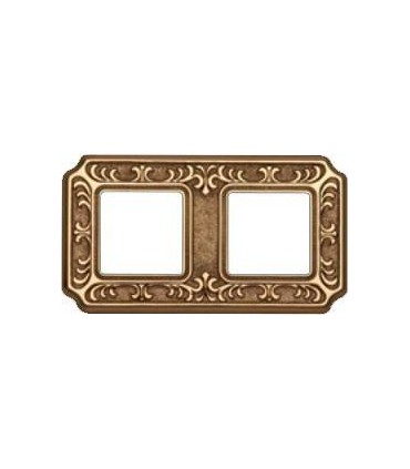 Рамка на 2 поста гор/верт FEDE TOSCANA SIENA, bright gold FD01352OB