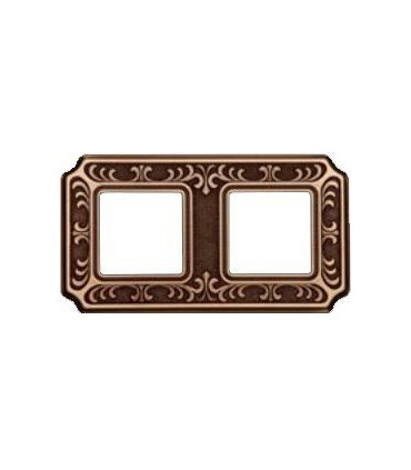 Рамка на 2 поста гор/верт FEDE TOSCANA SIENA, bright patina FD01352PB