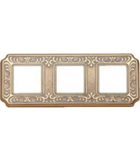 Рамка на 3 поста гор/верт FEDE TOSCANA SIENA, gold white patina FD01353OP
