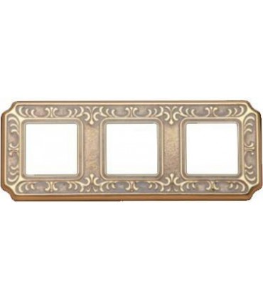 Рамка на 3 поста гор/верт FEDE TOSCANA SIENA, gold white patina FD01353OP