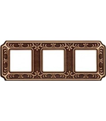 Рамка на 3 поста гор/верт FEDE TOSCANA SIENA, bright patina FD01353PB