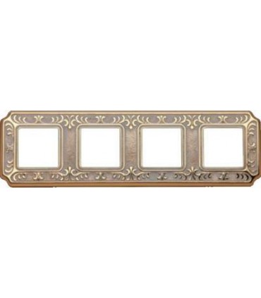 Рамка на 4 поста гор/верт FEDE TOSCANA SIENA, gold white patina FD01354OP