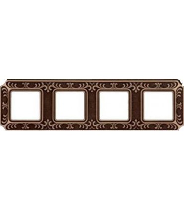 Рамка на 4 поста гор/верт FEDE TOSCANA SIENA, bright patina FD01354PB
