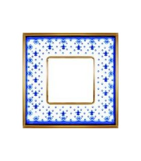 Рамка на 1 пост гор/верт FEDE VINTAGE PORCELAIN, BLUE LYS - Bright Gold FD01341AZOB