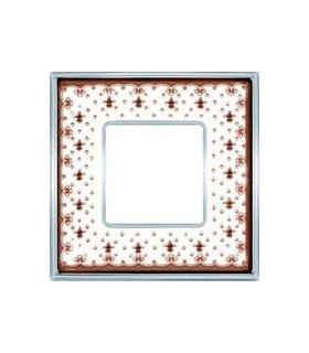 Рамка на 1 пост гор/верт FEDE VINTAGE PORCELAIN, BROWN LYS - Bright Chrome FD01341MACB