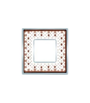 Рамка на 1 пост гор/верт FEDE VINTAGE PORCELAIN, BROWN LYS - Bright Chrome FD01341MACB