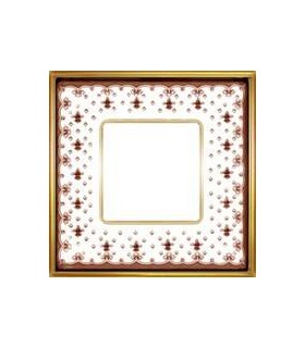 Рамка на 1 пост гор/верт FEDE VINTAGE PORCELAIN, BROWN LYS - Bright Gold FD01341MAOB