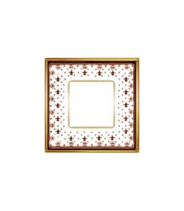 Рамка на 1 пост гор/верт FEDE VINTAGE PORCELAIN, BROWN LYS - Bright Gold FD01341MAOB