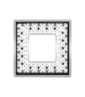 Рамка на 1 пост гор/верт FEDE VINTAGE PORCELAIN, BLACK LYS - Bright Chrome FD01341NECB
