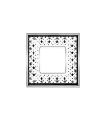 Рамка на 1 пост гор/верт FEDE VINTAGE PORCELAIN, BLACK LYS - Bright Chrome FD01341NECB