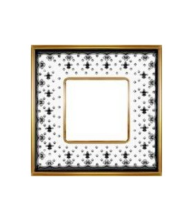 Рамка на 1 пост гор/верт FEDE VINTAGE PORCELAIN, BLACK LYS - Bright Gold FD01341NEOB