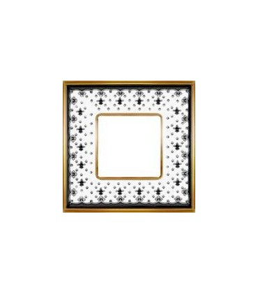 Рамка на 1 пост гор/верт FEDE VINTAGE PORCELAIN, BLACK LYS - Bright Gold FD01341NEOB