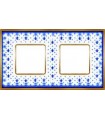 Рамка на 2 поста гор/верт FEDE VINTAGE PORCELAIN, BLUE LYS - Bright Gold FD01342AZOB
