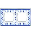 Рамка на 2 поста гор/верт FEDE VINTAGE PORCELAIN, BLUE LYS - Bright Chrome FD01342AZCB