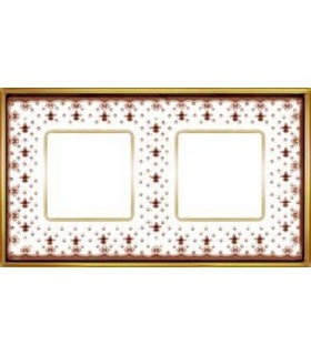 Рамка на 2 поста гор/верт FEDE VINTAGE PORCELAIN, BROWN LYS - Bright Gold FD01342MAOB