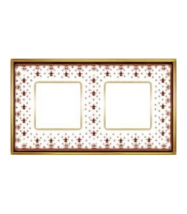 Рамка на 2 поста гор/верт FEDE VINTAGE PORCELAIN, BROWN LYS - Bright Gold FD01342MAOB