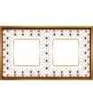 Рамка на 2 поста гор/верт FEDE VINTAGE PORCELAIN, BROWN LYS - Bright Gold FD01342MAOB