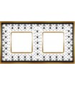 Рамка на 2 поста гор/верт FEDE VINTAGE PORCELAIN, BLACK LYS - Bright Gold FD01342NEOB
