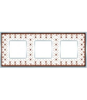 Рамка на 3 поста гор/верт FEDE VINTAGE PORCELAIN, BROWN LYS - Bright Chrome FD01343MACB