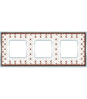 Рамка на 3 поста гор/верт FEDE VINTAGE PORCELAIN, BROWN LYS - Bright Chrome FD01343MACB