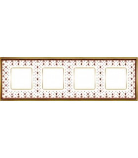 Рамка на 4 поста гор/верт FEDE VINTAGE PORCELAIN, BROWN LYS - Bright Gold FD01344MAOB