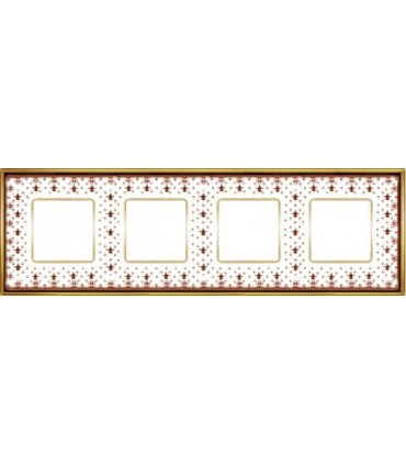Рамка на 4 поста гор/верт FEDE VINTAGE PORCELAIN, BROWN LYS - Bright Gold FD01344MAOB