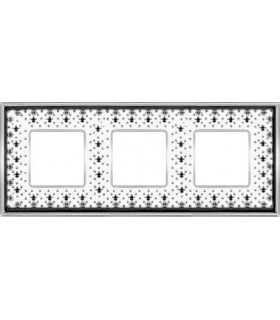 Рамка на 3 поста гор/верт FEDE VINTAGE PORCELAIN, BLACK LYS - Bright Chrome FD01343NECB