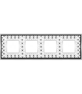 Рамка на 4 поста гор/верт FEDE VINTAGE PORCELAIN, BLACK LYS - Bright Chrome FD01344NECB
