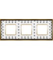 Рамка на 3 поста гор/верт FEDE VINTAGE PORCELAIN, BLACK LYS - Bright Gold FD01343NEOB
