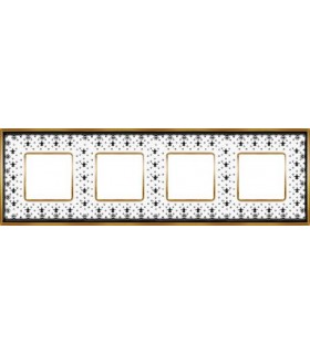 Рамка на 4 поста гор/верт FEDE VINTAGE PORCELAIN, BLACK LYS - Bright Gold FD01344NEOB