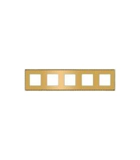 Рамка на 5 постов гор/верт FEDE TOLEDO, real gold FD01215OR
