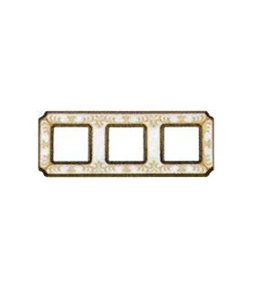 Рамка на 3 поста гор/верт FEDE SMALTO ITALIANO SIENA, pearl white FD01353OPEN