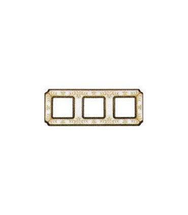 Рамка на 3 поста гор/верт FEDE SMALTO ITALIANO SIENA, pearl white FD01353OPEN