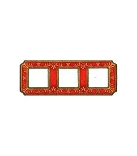 Рамка на 3 поста гор/верт FEDE SMALTO ITALIANO SIENA, ruby red FD01353ROEN