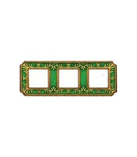 Рамка на 3 поста гор/верт FEDE SMALTO ITALIANO SIENA, esmerald green FD01353VEEN