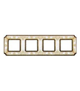 Рамка на 4 поста гор/верт FEDE SMALTO ITALIANO SIENA, pearl white FD01354OPEN