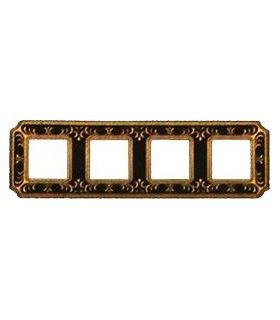 Рамка на 4 поста гор/верт FEDE SMALTO ITALIANO SIENA, jet black FD01354NEEN