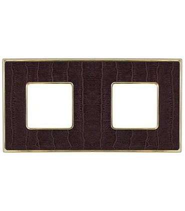 Рамка на 2 поста гор/верт FEDE VINTAGE TAPESTRY, alicocobrown - bright gold FD01322AOB