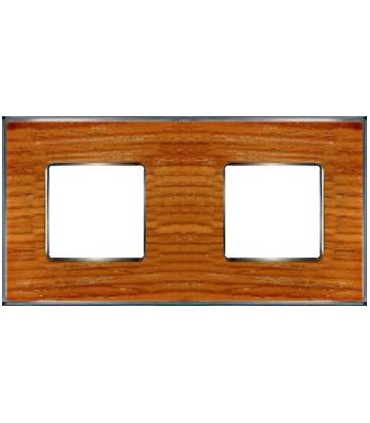 Рамка на 2 поста гор/верт FEDE VINTAGE WOOD, cherry-bright chrome FD01312CCB