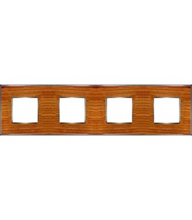 Рамка на 4 поста гор/верт FEDE VINTAGE WOOD, cherry-bright chrome FD01314CCB