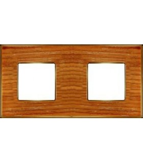 Рамка на 2 поста гор/верт FEDE VINTAGE WOOD, cherry-bright gold FD01312COB