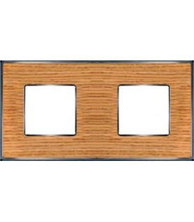 Рамка на 2 поста гор/верт FEDE VINTAGE WOOD, oak-bright chrome FD01312OCB