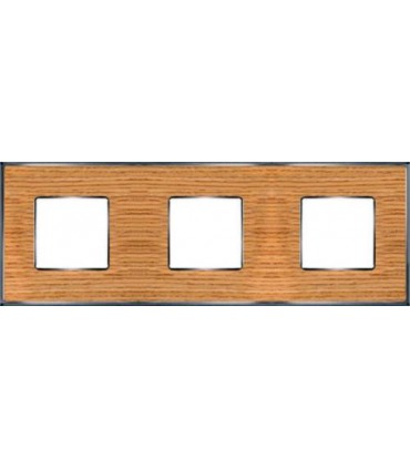 Рамка на 3 поста гор/верт FEDE VINTAGE WOOD, oak-bright chrome FD01313OCB