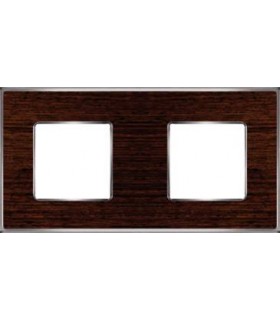 Рамка на 2 поста гор/верт FEDE VINTAGE WOOD, wenge-bright chrome FD01312WCB