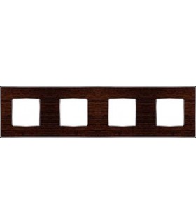 Рамка на 4 поста гор/верт FEDE VINTAGE WOOD, wenge-bright chrome FD01314WCB
