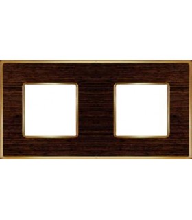 Рамка на 2 поста гор/верт FEDE VINTAGE WOOD, wenge-bright gold FD01312WOB